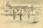 Miners in the Snow at Dawn sketch in letter